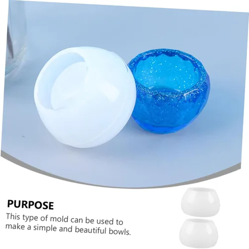 Vista 8 de Molde de cuenco en forma de diamante único, 2 piezas, material antiadherente para amantes de las manualidades