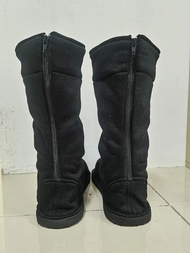 Vista 4 de ZNZXYCOS Botas altas de cosplay de anime de tamaño estadounidense, zapatos negros, accesorios de Halloween para adultos y niños