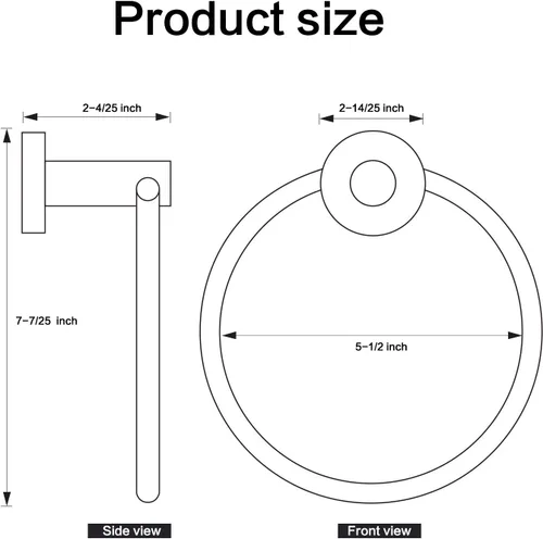 Vista 5 de HouseAid Toallero de acero inoxidable para baño, toallero de mano, moderno, circular, toallero redondo, montado en la pared, dorado cepillado