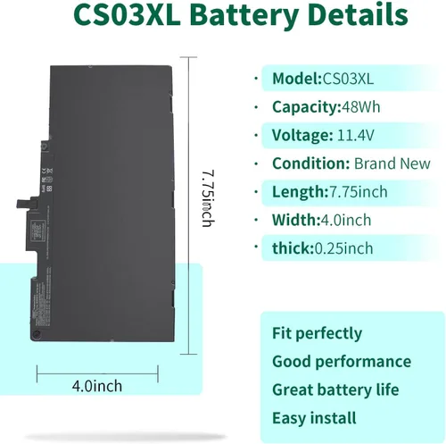 Vista 2 de DMKAOLLK CS03XL - Batería para portátil HP EliteBook 840 850 755 745 G3 G4 ZBook 15u G3 G4 Series 800513-001 800231-1C1 800513-001 CS03 CS03046XL