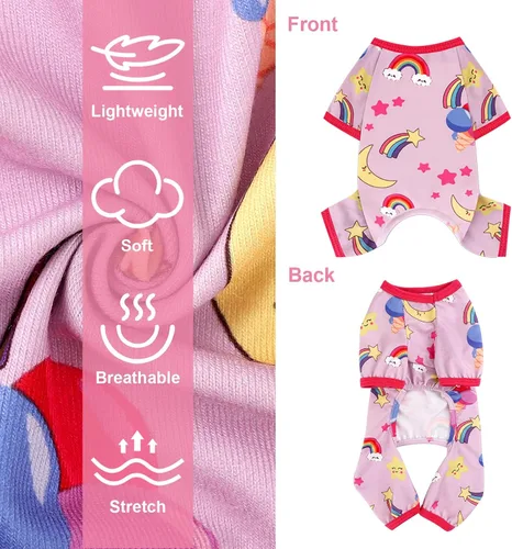 Vista 5 de Pijamas para perros pequeños, ropa para perros pequeños, ropa para perros pequeños, ropa suave y elástica para chihuahua, Yorkie, pijamas de verano