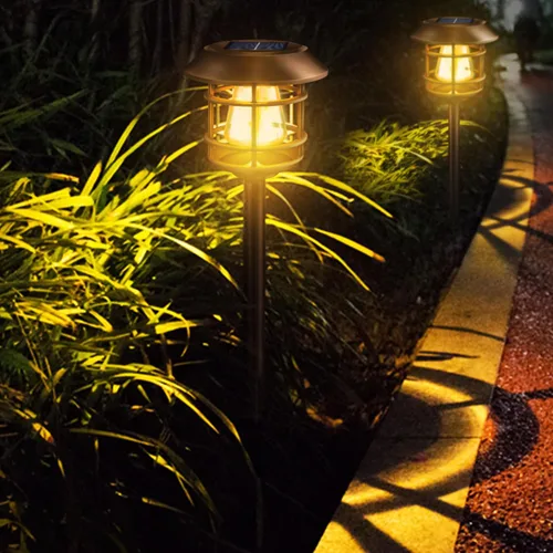 Vista 7 de PTH-080 - Luces solares para camino, 8 unidades, luces impermeables para jardín y patio, luces cálidas para jardín, jardín, jardín, jardín, paisaje