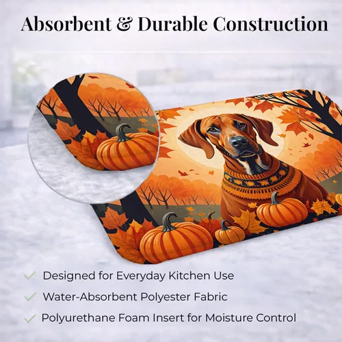 Vista 6 de Caroline's Treasures DAC1066DDM Rhodesian Ridgeback - Tapete de secado de platos absorbente para encimera de cocina, tapete escurridor de platos