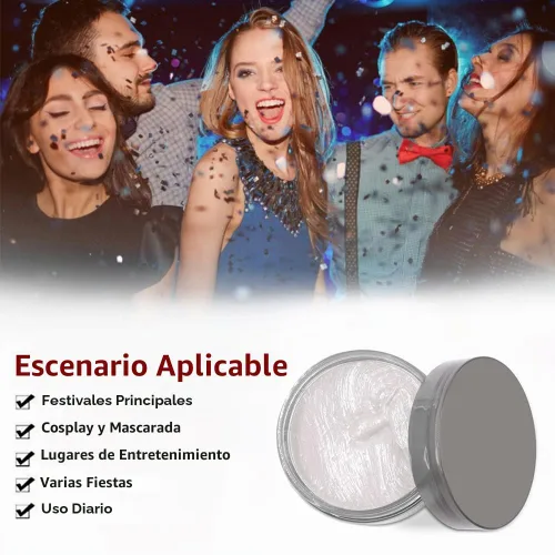 Vista 7 de Pomadas de cera de color blanco para el cabello, 4.23 onzas, material de cera natural para colorear el cabello, desechable, arcillas cenizas