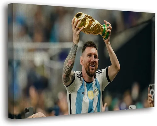 Vista 16 de SpiritualHands Lionel Messi - Póster en lienzo de Messi Argentina, póster de fútbol de Leo Messi para dormitorio de niños, 8 x 12 pulgadas, listo