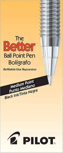 Vista 2 de Pilot, la mejor pluma, punta fina, tinta negra, pluma única (35010), Negro