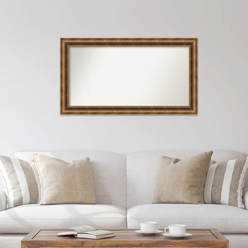 Vista 1103 de Amanti Art Espejo de pared personalizado no biselado (25 x 25 pulgadas), marco de bronce acentuado, varios tamaños personalizados, espejo de baño