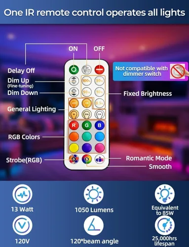 Vista 8 de HEKEE Luces LED empotrables empotradas, cambio de color, 4 pulgadas, luces de techo empotradas (paquete de 6)