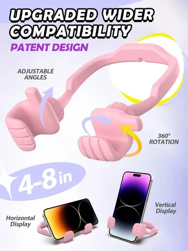 Vista 2 de Rellenos de calcetín para adolescentes, niñas, niños, adultos Soporte para teléfono celular: SOPORTE DE TELEFONO CELULAR PEREZOSO CON PULGAR HACIA