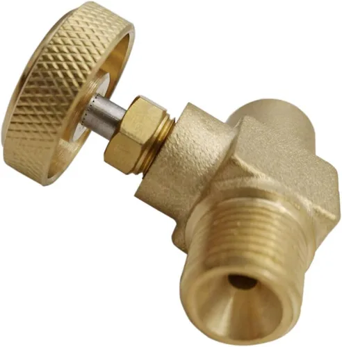 Vista 3 de MENSI 1/4" macho NPT X 1/4" hembra NPT válvula de aguja de control de flujo de gas propano LPG de alta presión de latón resistente