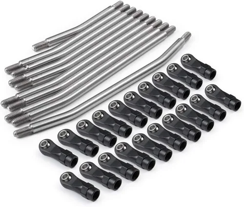 Vista 3 de 10 unids/set de acero inoxidable enlace de dirección Rod Linkage Set para Axial SCX10 Crawler