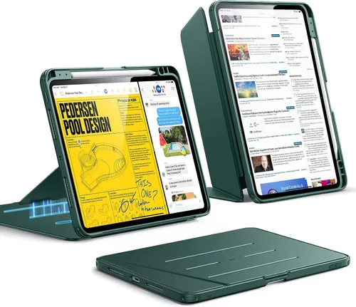 Vista 12 de ESR - Funda para iPad Air de 11 pulgadas M3/M2 (2025/2024), iPad Air de 5ª/4ª generación (2022/2020), funda con soporte vertical, múltiples ángulos