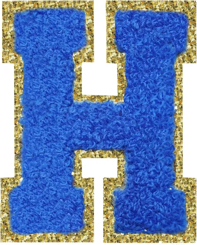 Vista 180 de 3Pcs Letter Patches Varsity Glitters Chenille,SPRT Iron on Blue Letter Patch,Alphabet Cloth Patch for Team Costume Decoration 3.1in Height S