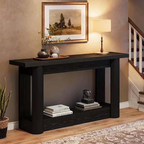 Vista 6 de Tribesigns Mesa consola moderna de 63 pulgadas, mesa de sofá larga estrecha