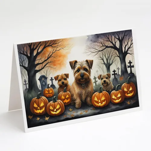 Vista 17 de Caroline's Treasures DAC2042GCA7P Golden Retriever - Tarjetas de felicitación y sobres de Halloween espeluznantes, paquete de 8 tarjetas en blanco