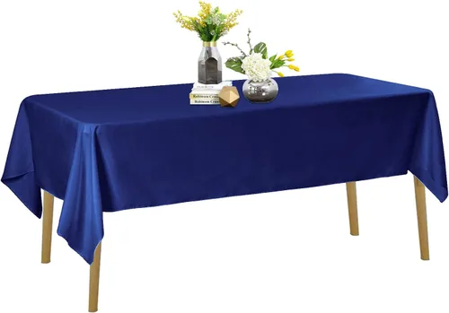 Vista 61 de Mantel de poliéster lavable de 132 pulgadas, resistente a las manchas y a las arrugas, mantel decorativo para mesa de comedor, fiestas de bufé