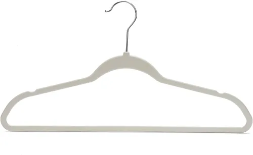Vista 9 de Quality Hangers Paquete de múltiples perchas de plástico delgadas para ropa, perchas resistentes sin terciopelo rosa con gancho cromado giratorio