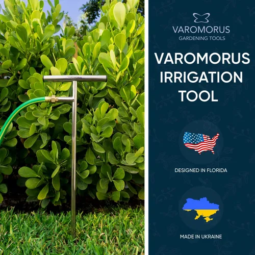 Vista 2 de Varomorus Alimentador de raíces profundas de acero inoxidable para riego de árboles, herramienta de riego para plantas al aire libre, sistema
