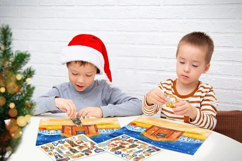 Vista 4 de WhatSign - Calendario de Adviento con calcomanía de pesebre para niños