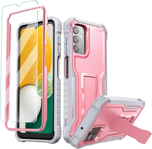 Vista 7 de FITO Funda para Samsung Galaxy A13, doble capa a prueba de golpes resistente con protector de pantalla de vidrio para teléfono Samsung A13 5G