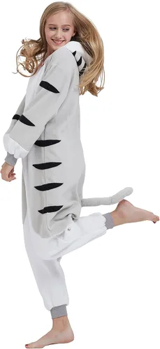 Vista 5 de SimZoo Pijama de animal para adultos, disfraz de cosplay de animales para hombres y mujeres, ropa de dormir unisex de una sola pieza