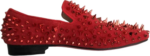 Vista 3 de Justar Mocasines de cuero para hombre, zapatos de vestir con tachuelas, sin cordones, zapatos largos de fiesta con remaches