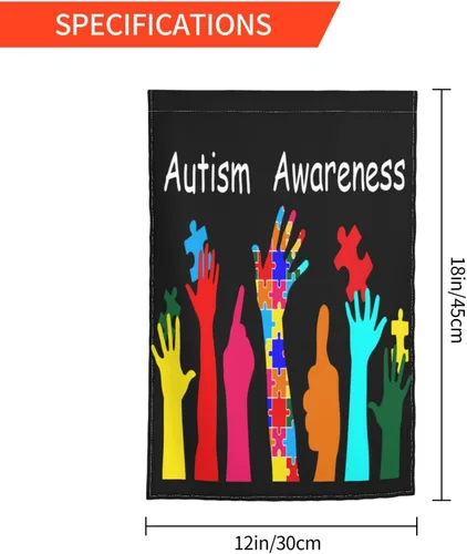 Vista 3 de Bandera de jardín de concientización sobre el autismo, para exteriores, 12 x 18 pulgadas, regalos florales, mini banderas de casa de campo de doble