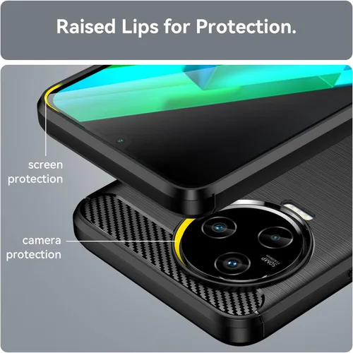 Vista 6 de Generic Cubierta De TPU Para Infinix Note 12 Pro 4G, Fibra De Carbono Flexible Slim Fit Soft Shell Lindo Caso Trasero Bumper Funda Protectora De