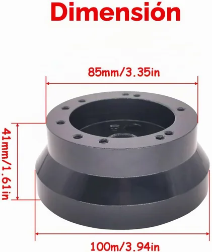 Vista 2 de Adaptador de cubo de volante de 5/6 orificios compatible con camioneta GMC Chevy Pontiac (negro)