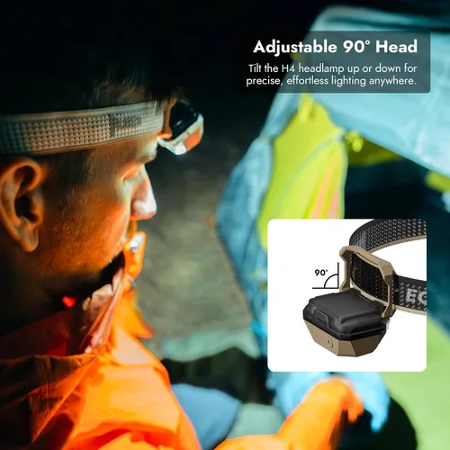 Vista 5 de WUBEN Linterna frontal LED H4 recargable, 800 lúmenes, linterna frontal súper brillante, linterna frontal impermeable IP68 con sensor de movimiento
