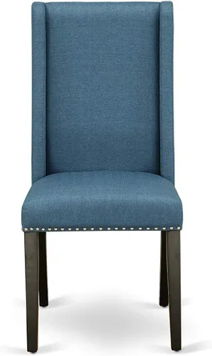 Vista 8 de East West Furniture DLFL3-ABK-21 - Juego de mesa de comedor de 3 piezas contiene una mesa de cocina redonda con gotas y 2 sillas de comedor Parsons