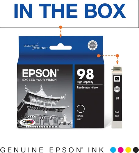 Vista 5 de Epson T099 Claria Tinta de Alta Definición Capacidad Estándar 5 Color Cartucho Combo y T098 Claria Alta Definición - Tinta Capacidad Estándar Negro