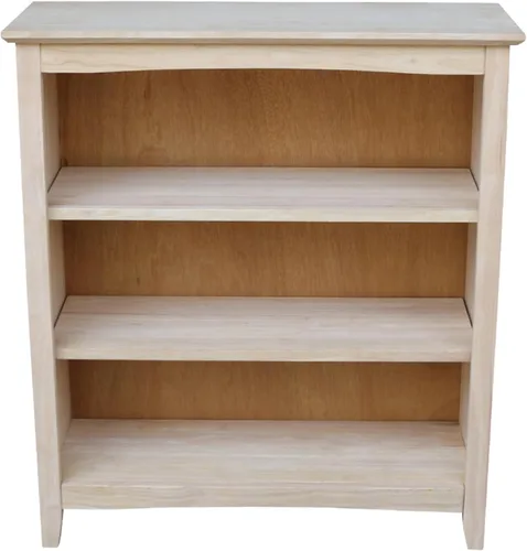 Vista 21 de Estantería Shaker de madera maciza, 36" de alto, color blanco