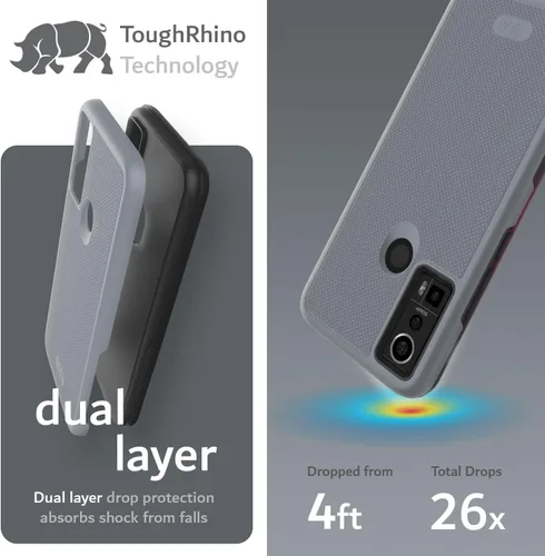 Vista 3 de TUDIA DualShield Grip - Funda protectora diseñada para BLU S91 Pro 2022, [MergeGrip] a prueba de golpes, de grado militar, delgada, de doble capa