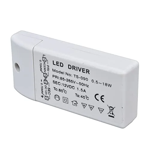 Vista 5 de Transformador LED 18W 12VDC Controlador LED de corriente constante para gabinete Luz DIY Lámpara AC 85‑265V
