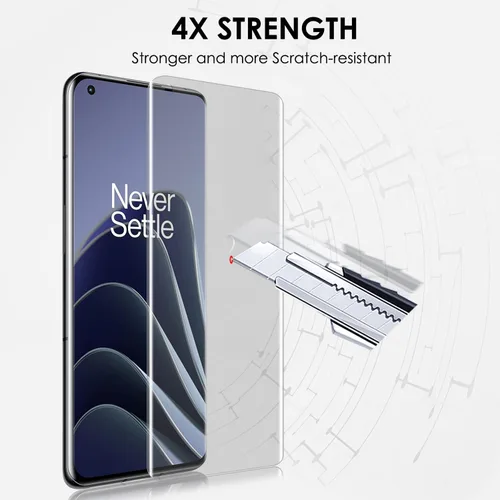 Vista 7 de Protector de pantalla mate para OnePlus 10 Pro, juego de vidrio templado UV, paquete de 2, antirreflejos, antihuellas, resistente a los arañazos 9H