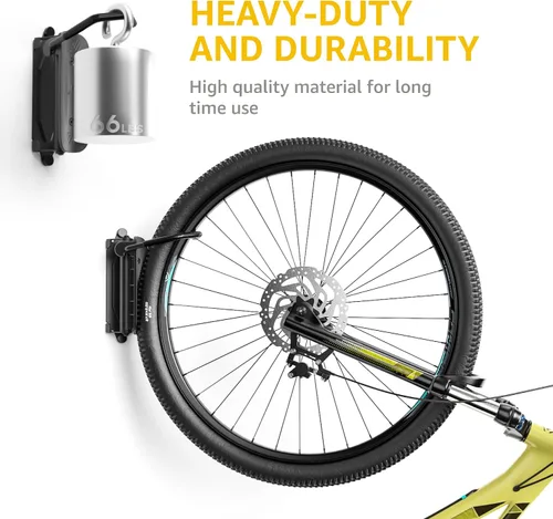 Vista 4 de monTEK Swivel Bike Wall Mount, Bike Hangers for Garage, Space-Saving Vertical Bike Rack, Sturdy Bike Storage Rack Holds Up to 66lbs, Easy to