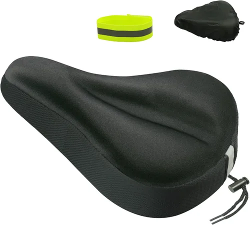 Vista 8 de Geronmine Funda de Asiento de Bicicleta de Gel Acolchada Cubiertas de Sillín de Bicicleta para Mujeres y Hombres, Funda de Cojín de Asiento