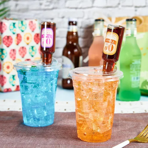 Vista 7 de Lilymicky Vasos de plástico transparente de 16 onzas (paquete de 90) con tapas para sorber sin pajita, vasos desechables para café helado, batido