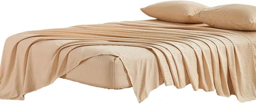Vista 2 de Kingnex Sábanas a rayas para sofá cama de 36 x 72 pulgadas, tamaño individual para sofá cama, microfibra suave de doble cepillado 1800, 3 piezas