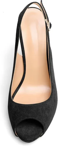 Vista 6 de YODEKS Zapatos de vestir de fiesta con tacón alto y plataforma para mujer