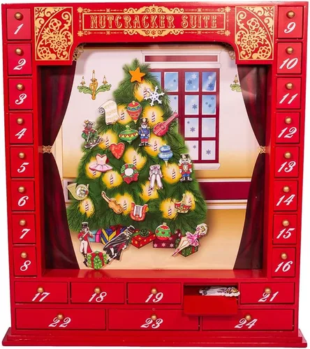 Vista 2 de Calendario de adviento de la suite de cascanueces de madera de 17.5 pulgadas
