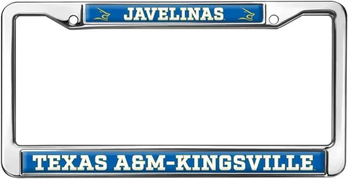 Vista 232 de Texas A&M University - Texarkana Mascot - Marco de metal estándar para placa de matrícula de tamaño completo