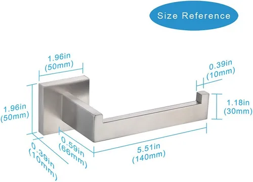 Vista 7 de TASTOS Soporte de Papel Higiénico de Níquel Cepillado, Dispensadores y Colgadores de Rollo de Papel Higiénico Montados en Pared para Baño y Cocina