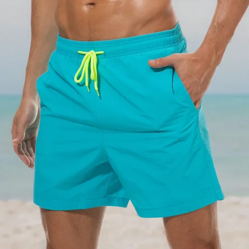 Vista 7 de SILKWORLD Traje de baño para hombre, pantalones cortos de playa de secado rápido con bolsillos