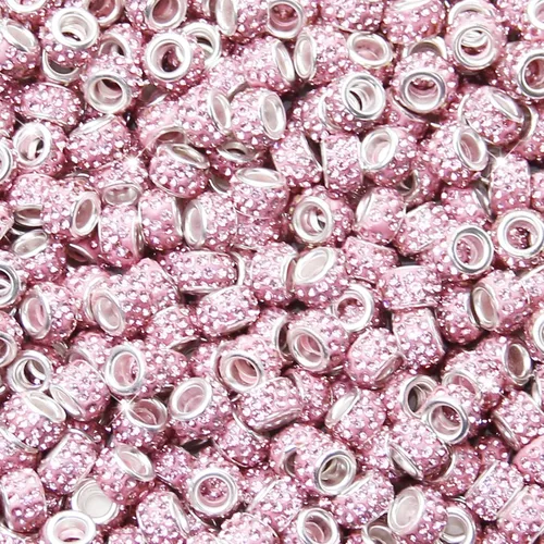 Vista 26 de 60 Piezas Cuentas Espaciadoras de Diamantes de Imitación con Agujero Grande Cuentas Espaciadoras Negras Europeas para Manualidades Cuentas Grandes