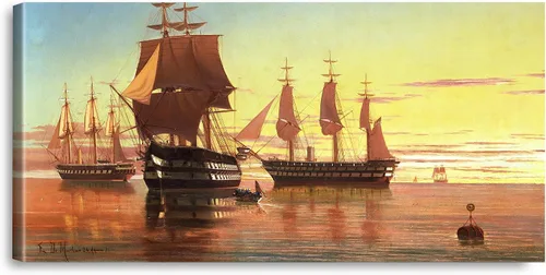 Vista 33 de A&T ARTWORK A Brisk Breeze por Willem van de velde Reproducciones de pintura de velero, impresiones en lienzo giclée para decoración del hogar, 20 x
