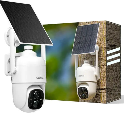 Vista 13 de SOVMIKU 2CQ1 AI 2K Cámara de seguridad solar inalámbrica para exteriores, alimentada por batería, audio bidireccional, detección de movimiento