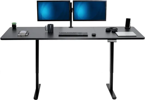 Vista 49 de VIVO DESK-KIT-E2B1B - Escritorio eléctrico de pie con motor doble, ajuste de altura de memoria, serie E2B, marco negro superior negro, DESK-KIT-E2B1B
