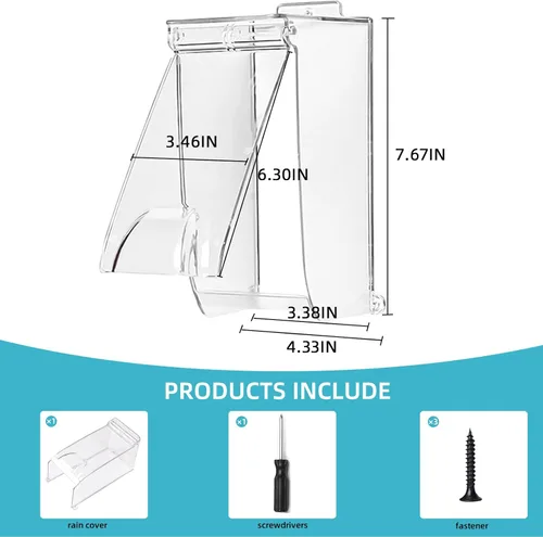 Vista 3 de Protector de cubierta de teclado para exteriores, cubierta transparente para timbre de puerta, cubierta para timbre de puerta, resistente a
